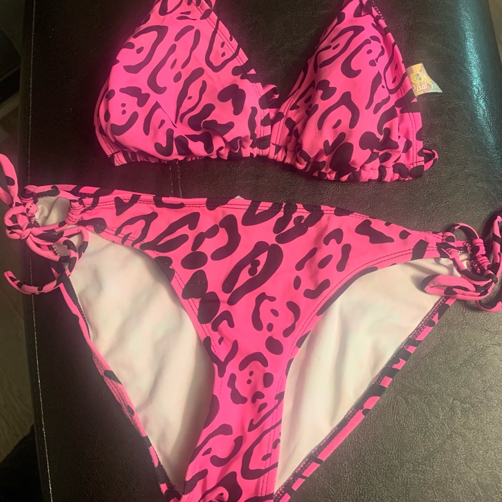Two piece bathing suit .
